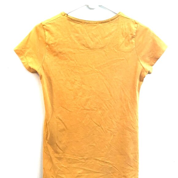 Emporio Armani T-shirt women S Yellow/Black spell out Embroidery Retro Luxury - Picture 2 of 7